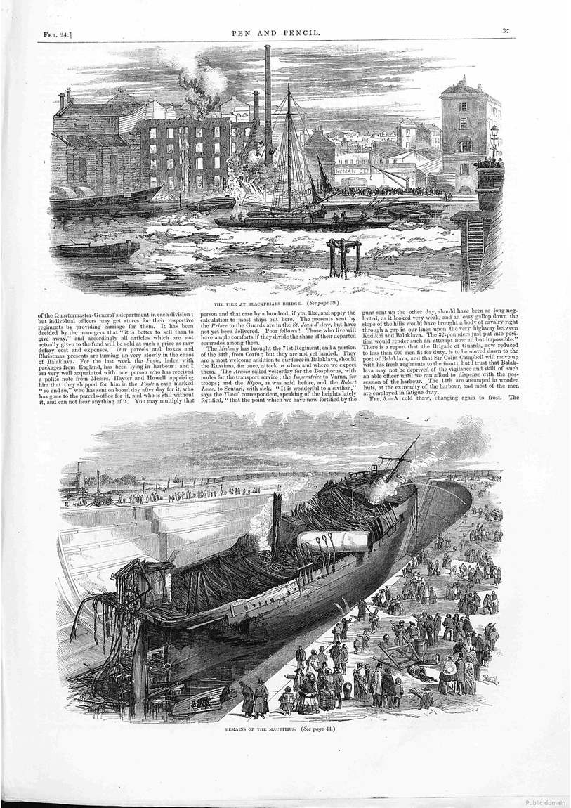 Front page of an 1855 illustrated newspaper